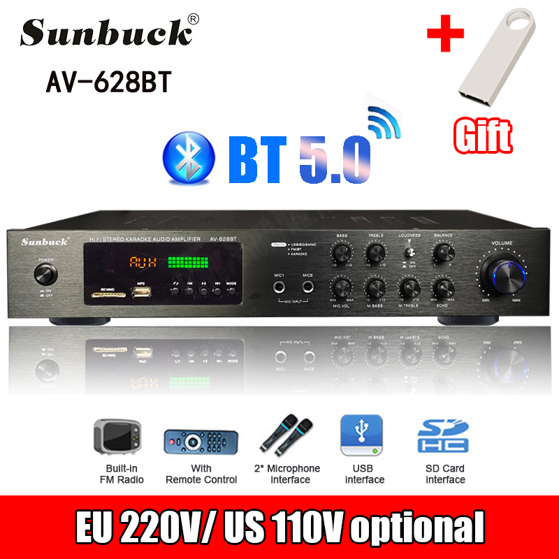 Home Cinema Subwoofer - 110/220V 2000W บลูทูธเครื่องขยายเสียงซับวูฟเฟอร์ไฮไฟสเตอริโอเสียงรอบทิศทางเครื่องขยายเสียงดิจิตอลสำหรับโฮมเธียเตอร์คาราโอเกะ