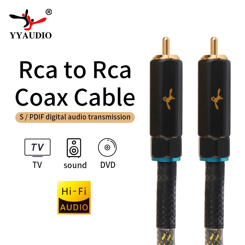 Home Cinema Subwoofer - สาย RCA ไปยัง RCA สายเคเบิลซับวูฟเฟอร์สายออดิโอแบบดิจิตอลโคแอกเซียล SPDIF