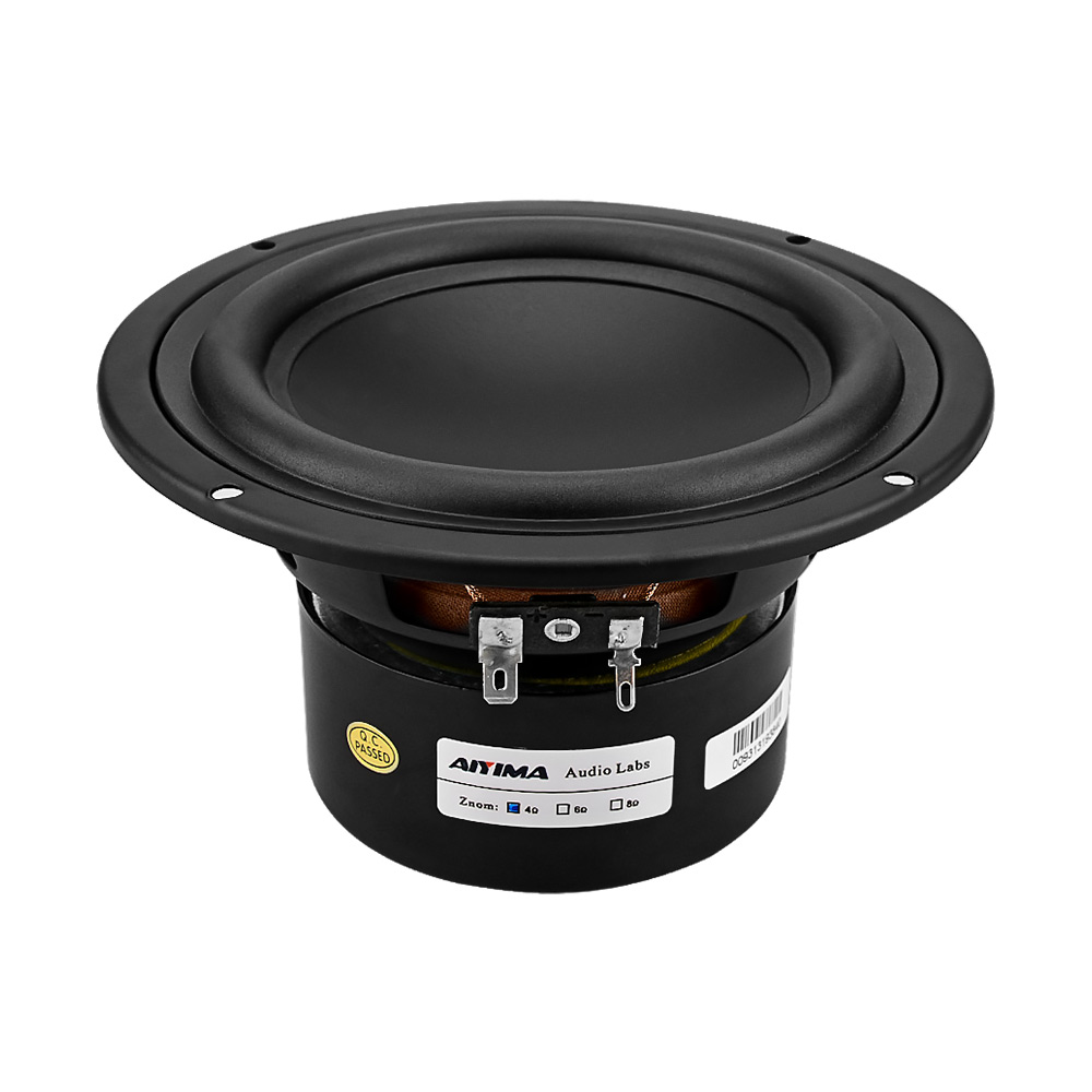 Home Cinema Subwoofer - Aiyima ลำโพงซับวูฟเฟอร์5.25นิ้ว1ชิ้นลำโพงวูฟเฟอร์4/8โอห์ม40วัตต์ลำโพงวูฟเฟอร์เบสแน่นสำหรับชั้นวางหนังสือลำโพงเครื่องเสียงรถยนต์ DIY