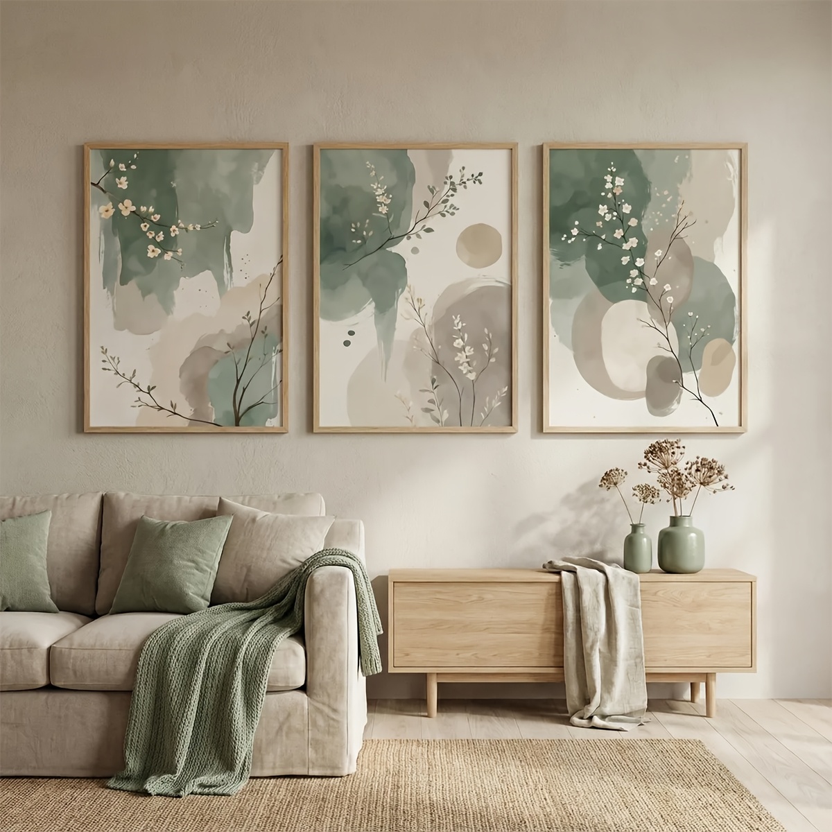ภาพพิมพ์บนผ้าใบลายใบไม้สไตล์ญี - Home Cinema Wall Art บทวิจารณ์และราคา