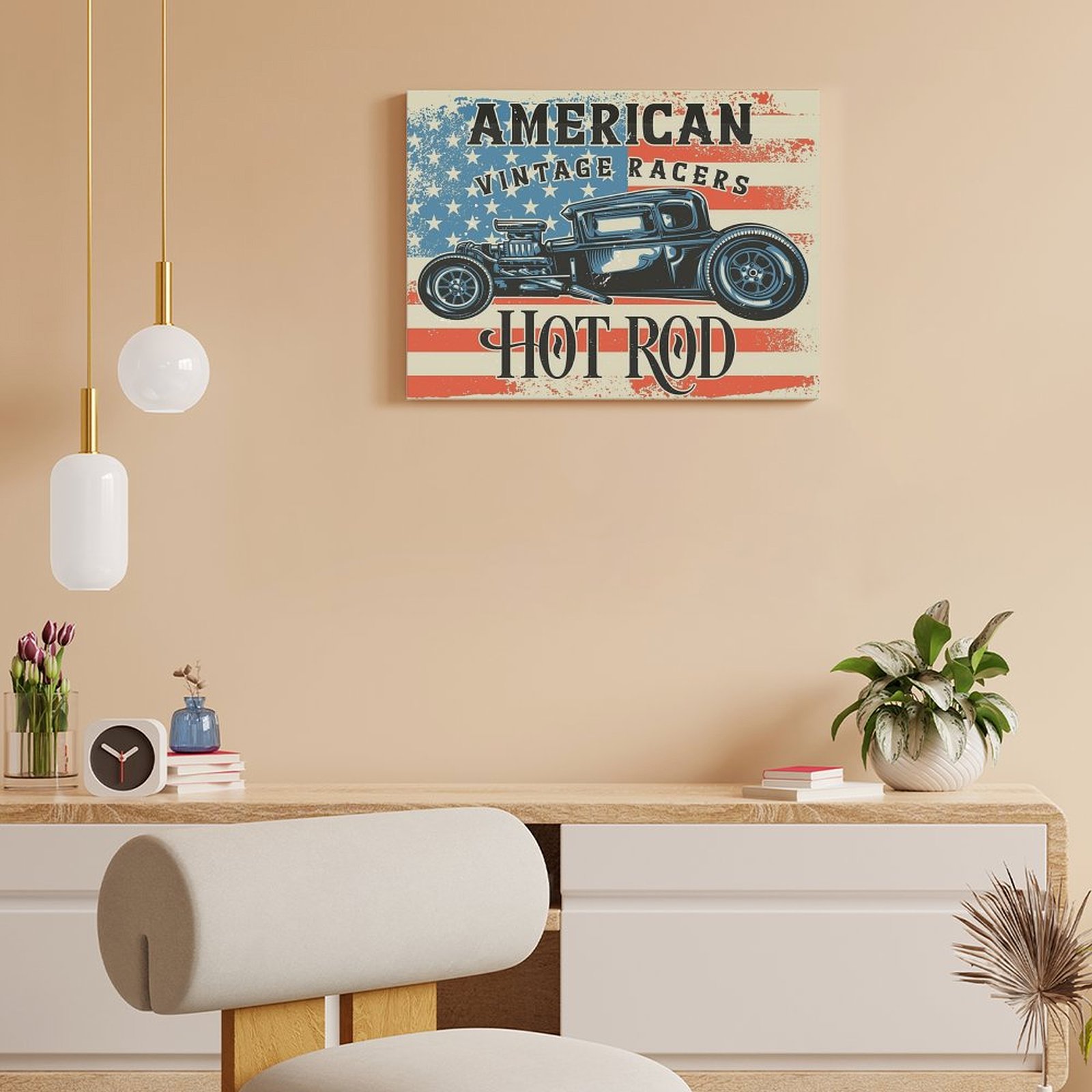 อเมริกัน Hot Rod ภาพวาดผ้าใบห้ - Home Cinema In บทวิจารณ์และราคา