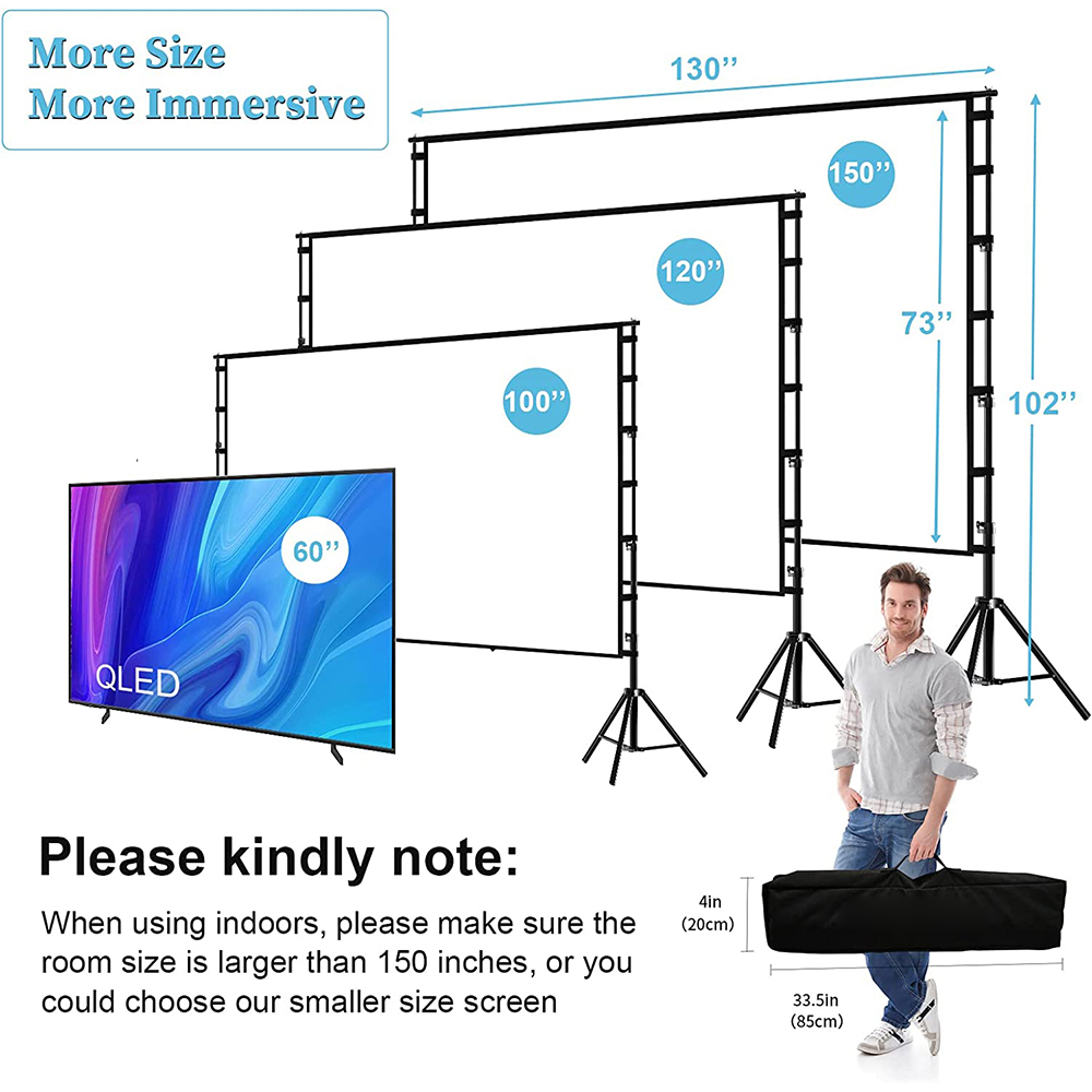 Veidadz หน้าจอโปรเจคเตอร์พร้อม - Home Cinema Projector Screen บทวิจารณ์และราคา