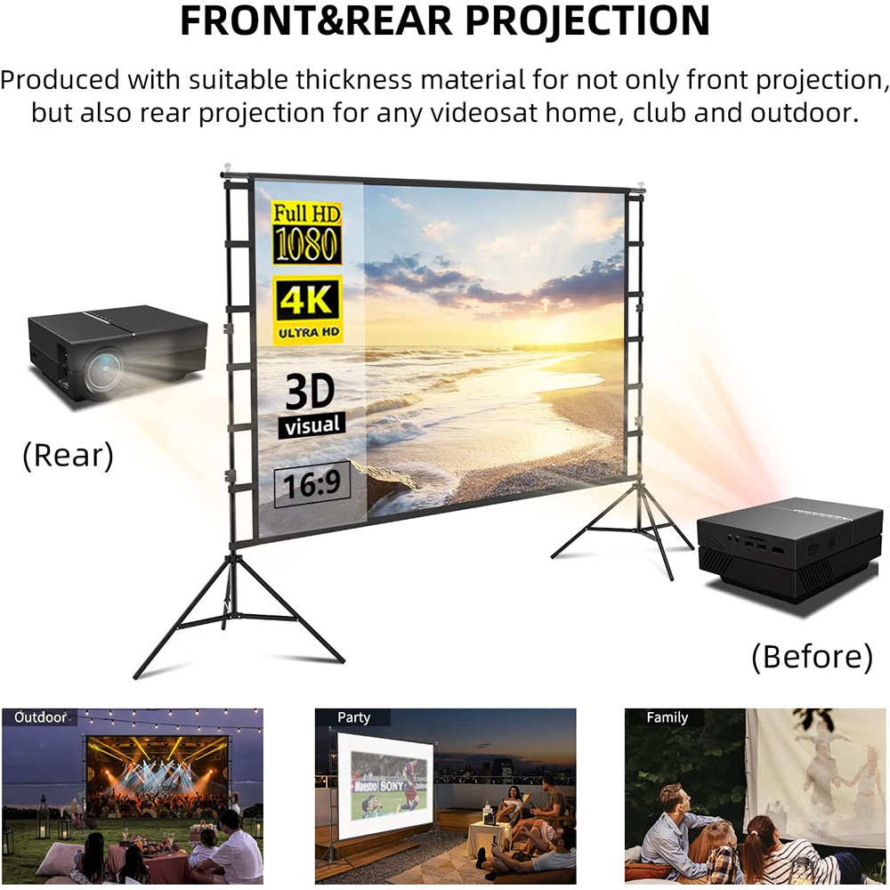 Veidadz หน้าจอโปรเจคเตอร์พร้อม - Home Cinema Projector Screen บทวิจารณ์และราคา