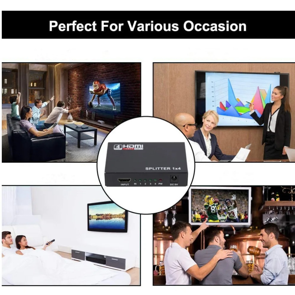 ตัวแยกสัญญาณ HDMI 1 เข้า 4 ออก - Home Cinema Projector Screen บทวิจารณ์และราคา
