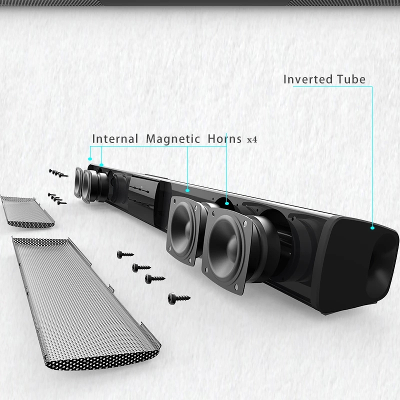 40W ลําโพงบลูทูธคอลัมน์แบบพกพา - Soundbar Bluetooth Home บทวิจารณ์และราคา
